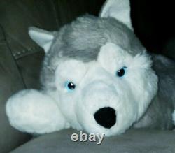 Aurora Siberian Husky Plush Lot 3 Blue Eyed Large Brown Dog Small Sitting, Pup