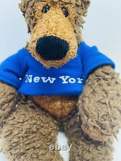 Bear Plush Toys R Us Curly Fur New York Brown Sweater Stuffed Animal Toy