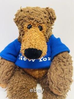 Bear Plush Toys R Us Curly Fur New York Brown Sweater Stuffed Animal Toy