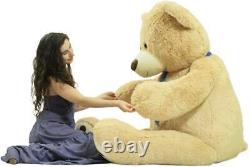 Big Plush 6 Foot Teddy Bear Soft Giant Stuffed Animal Beige Color Hand-Stuffed