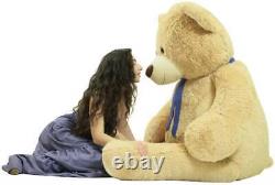 Big Plush 6 Foot Teddy Bear Soft Giant Stuffed Animal Beige Color Hand-Stuffed