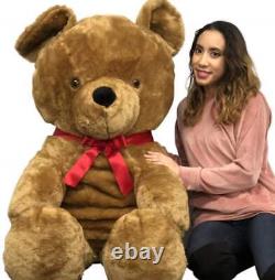 Big Plush Giant Brown Teddy Bear, 54 Inches Soft Stuffed Animal Huge Made in USA