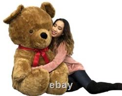 Big Plush Giant Brown Teddy Bear, 54 Inches Soft Stuffed Animal Huge Made in USA