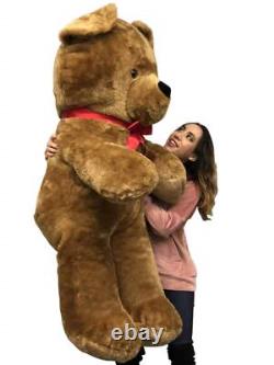 Big Plush Giant Brown Teddy Bear, 54 Inches Soft Stuffed Animal Huge Made in USA