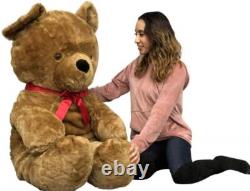 Big Plush Giant Brown Teddy Bear, 54 Inches Soft Stuffed Animal Huge Made in USA