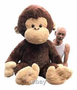 Big Plush Giant Stuffed Monkey 4 Feet Soft Brown Large Plush Animal 48 inches