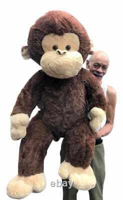 Big Plush Giant Stuffed Monkey 4 Feet Soft Brown Large Plush Animal 48 inches