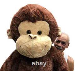 Big Plush Giant Stuffed Monkey 4 Feet Soft Brown Large Plush Animal 48 inches