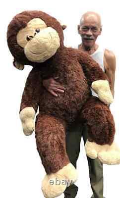 Big Plush Giant Stuffed Monkey 4 Feet Soft Brown Large Plush Animal 48 inches