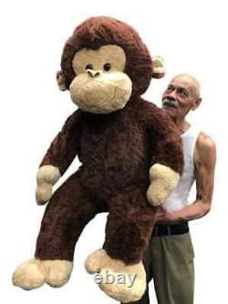 Big Plush Giant Stuffed Monkey 4 Feet Soft Brown Large Plush Animal 48 inches