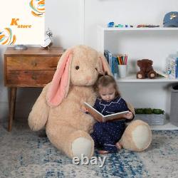 Big Stuffed Animal Easter Plush, Giant Stuffed Bunny, Tan, 4 Foot, 48