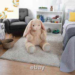 Big Stuffed Animal Easter Plush, Giant Stuffed Bunny, Tan, 4 Foot, 48