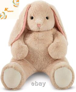 Big Stuffed Animal Easter Plush, Giant Stuffed Bunny, Tan, 4 Foot, 48