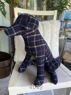 Brooks Brothers Plaid Plush Dog Stuffed Animal 100% Wool 24 RARE store DISPLAY