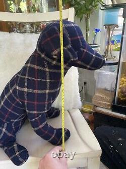Brooks Brothers Plaid Plush Dog Stuffed Animal 100% Wool 24 RARE store DISPLAY