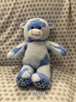 Build a Bear Blueberry Cow Plush Stuffed Animal Good Condition Blue