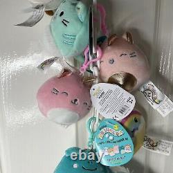 Bundle Lot Of 12 Squishmallows 3.5 Inch Clip On Plush Includes Hang Chain Rare