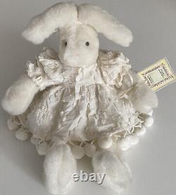 Bunnies By The Bay Cricket White Bunny Rabbit Plush #207 Pom Pom Dress 1997