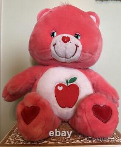 Care Bears JUMBO 26 SMART HEART Apple Plush Pink 2005 Stuffed Animal HTF Rare