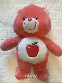 Care Bears JUMBO 26 SMART HEART Apple Plush Pink 2005 Stuffed Animal HTF Rare