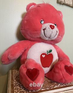 Care Bears JUMBO 26 SMART HEART Apple Plush Pink 2005 Stuffed Animal HTF Rare