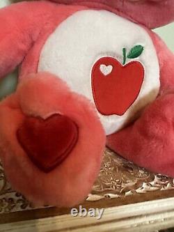 Care Bears JUMBO 26 SMART HEART Apple Plush Pink 2005 Stuffed Animal HTF Rare