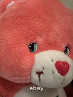 Care Bears JUMBO 26 SMART HEART Apple Plush Pink 2005 Stuffed Animal HTF Rare