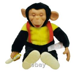 Cheerful Chimp Monkey Mr Bim Zippy Rubber Face Stuffed Animal Plush Green Tradng