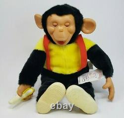 Cheerful Chimp Monkey Mr Bim Zippy Rubber Face Stuffed Animal Plush Green Tradng