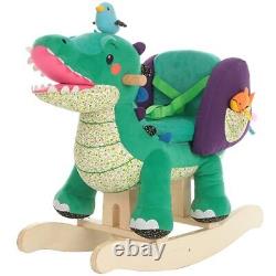 Child Rocking Horse Toy, Stuffed Animal Rocker, Green Crocodile Plush Rocker