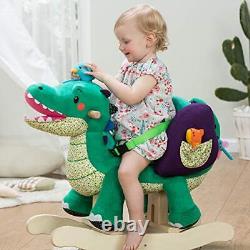 Child Rocking Horse Toy, Stuffed Animal Rocker, Green Crocodile Plush Rocker