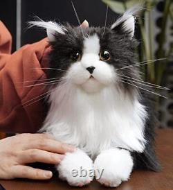 Chongker Stuffed Animals Handmade Realistic Black Cat Plush Companion Pet Gif