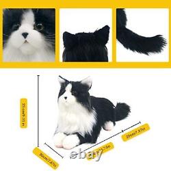 Chongker Stuffed Animals Handmade Realistic Black Cat Plush Companion Pet Gif