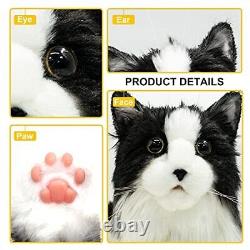 Chongker Stuffed Animals Handmade Realistic Black Cat Plush Companion Pet Gif