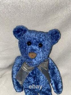 Commonwealth Blue Teddy Bear Plush Chenille Bean Bag Stuffed Animal 1999 1994