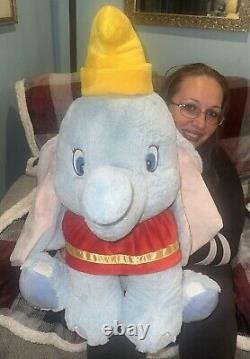 Disney Store Dumbo Elephant Jumbo Extra Large Plush Stuffed Animal Toy 28 Soft