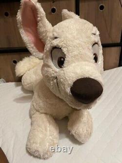 Disney Store Plush Bolt Puppy Dog Stuffed Animal White 30 Lying Down
