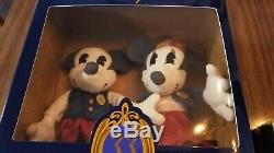 Disneyland Club 33 Classic Mickey + Minnie Mouse Plush Set Stuffed Animal. New