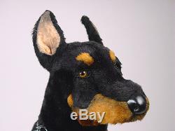 Doberman Pinscher by Piutre, Hand Made in Italy, Plush Stuffed Animal NWT