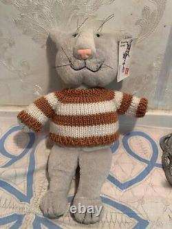 Edward Gorey Plush Cat Striped Sweater Collectible Stuffed Animal Gund 2003 10