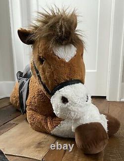 Extra Large Horse Plush With Saddle 50x40 Rare Stuffed Animal Hugfun Intl