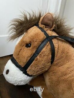 Extra Large Horse Plush With Saddle 50x40 Rare Stuffed Animal Hugfun Intl