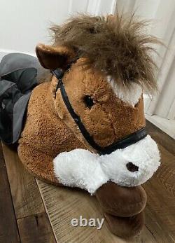 Extra Large Horse Plush With Saddle 50x40 Rare Stuffed Animal Hugfun Intl