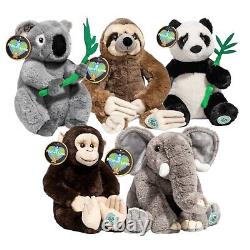 FAO Schwarz Planet Love 10 Animal Plush Lot Koala Monkey Panda Sloth Elephant