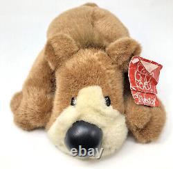 FIESTA Wilbear Pillow Plush Brown Bear Stuffed Animal 17 TAGS Big NOSE 1996 RARE