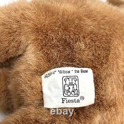 FIESTA Wilbear Pillow Plush Brown Bear Stuffed Animal 17 TAGS Big NOSE 1996 RARE