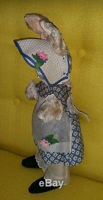 Fabulous Vtg Gund Stuffed Plush White Easter Bunny Rabbit Girl Doll Clothes Hat