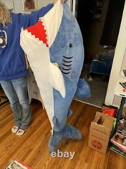 GIANT Jumbo Stuffed Animal Blue Shark Fish Plush 58 long