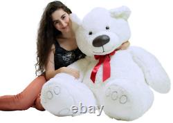 Giant 5 Foot Teddy Bear Soft White Stuffed Animal Valentines Day Gift