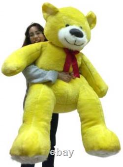 Giant 5 Foot Yellow Teddy Bear Soft Big Plush 60 Inch Stuffed Animal Made in USA